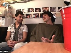 Check out these hot college dude think there getting sucked off by the hottie in the room but its actually their gay friend hardcore xxx dorm room rea